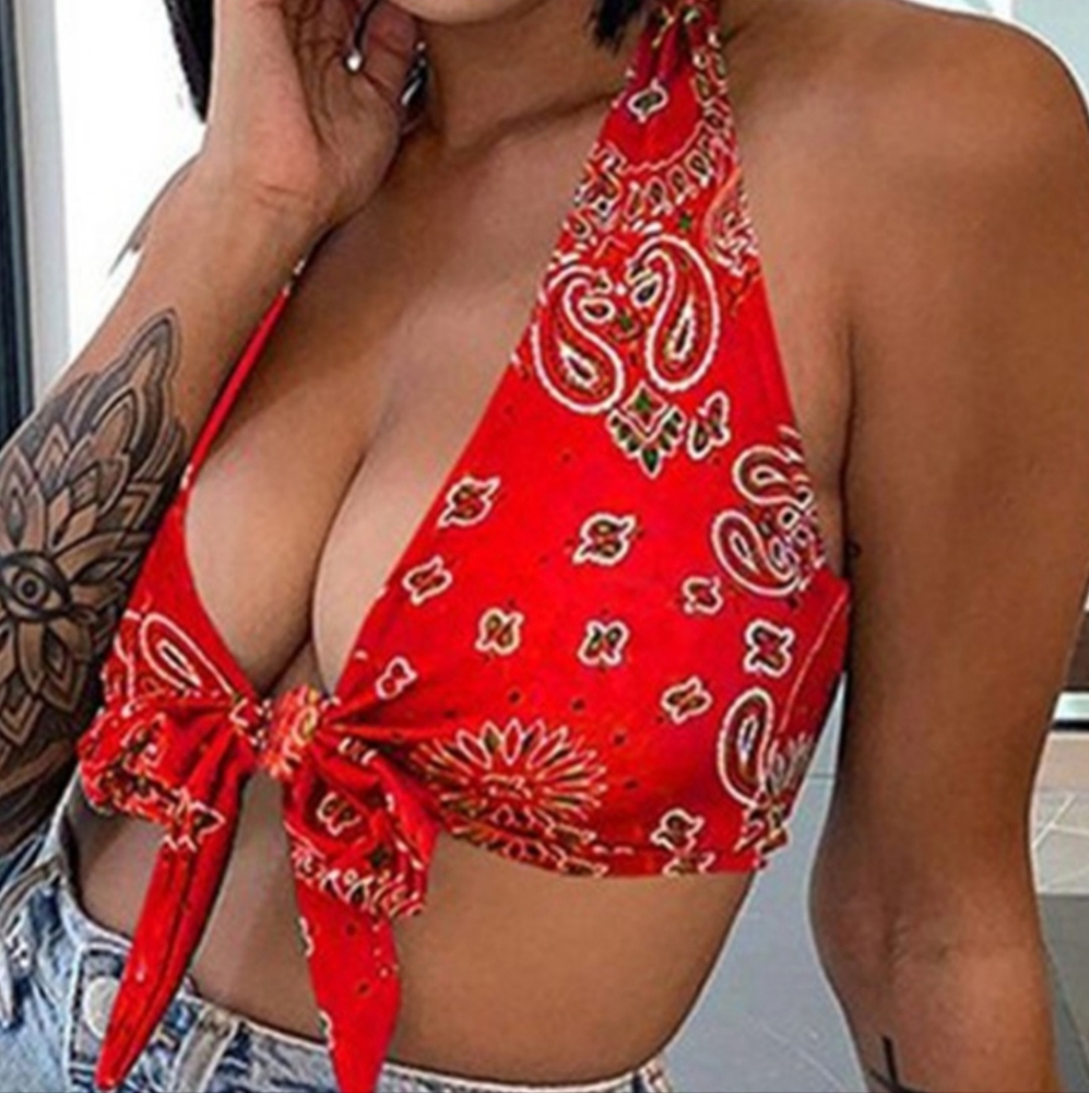 Bandana Print Crop Top